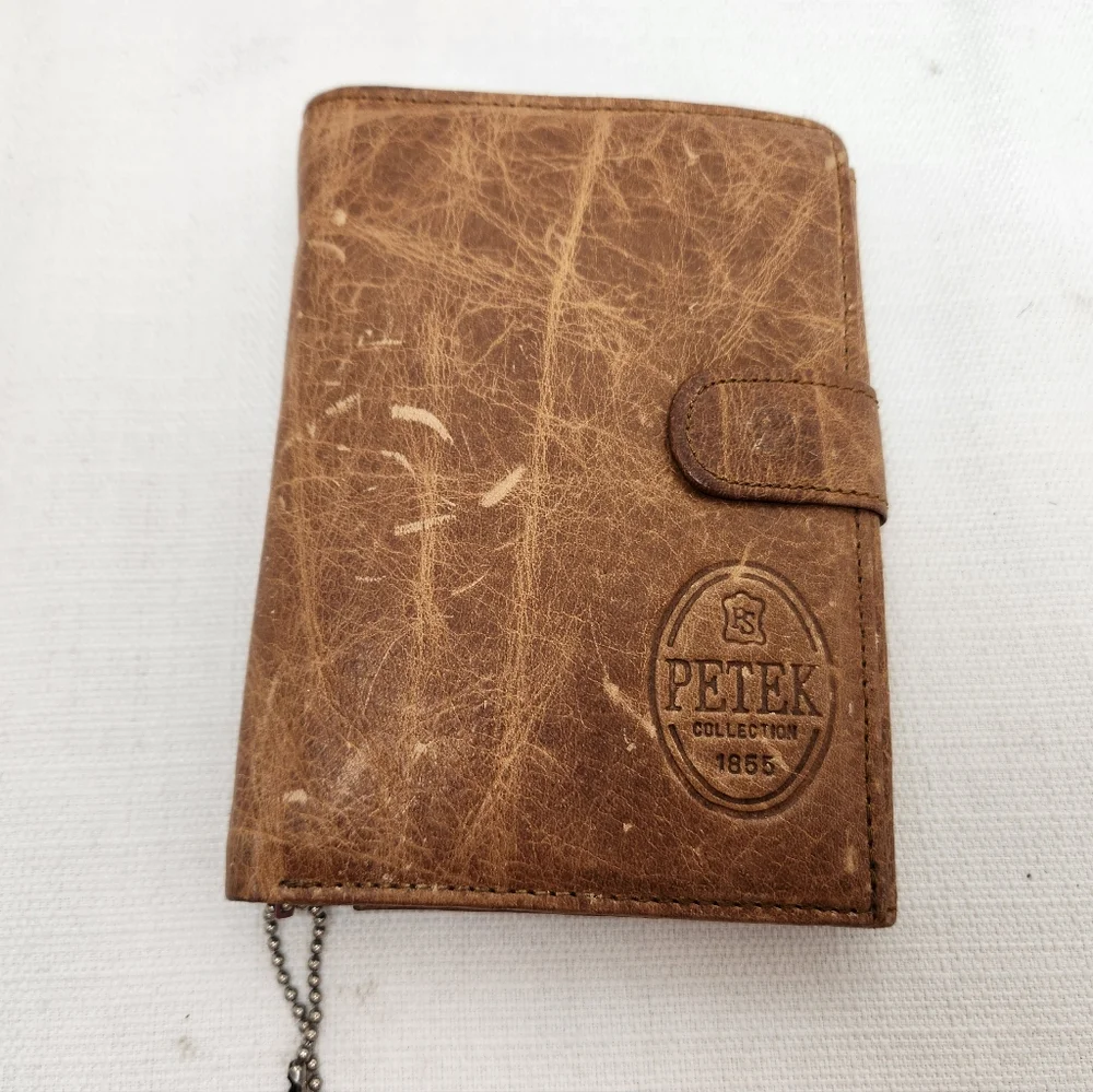 Vintage Petek Collection Brown Leather Bifold Wallet